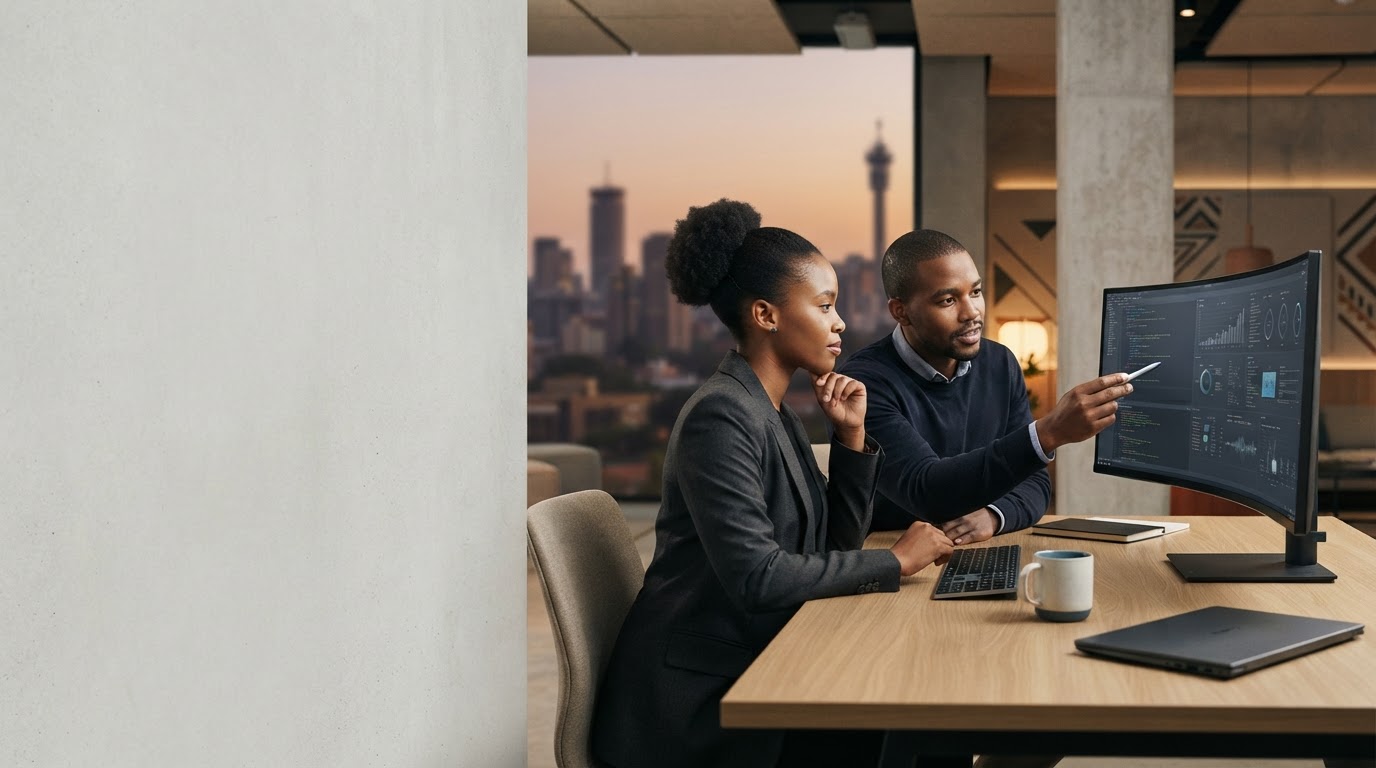 MzansiAI program dashboard interface showing real-time data analysis for investment decisioning